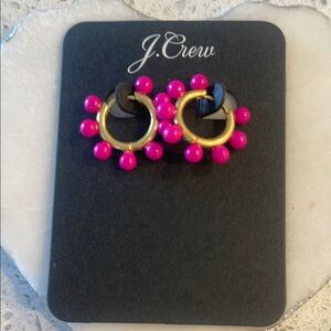 J. Crew Pink and Gold Mini Beaded Earrings NWT